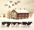 Kühe und mallards im Winter